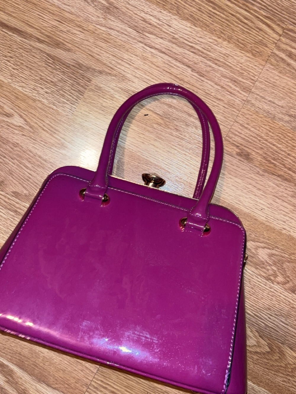 Glossy Fuchsia Women’s Satchel Handbag